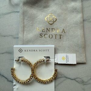 Kendra Scott Gold Maggie 1.5” Hoop Earrings NWT